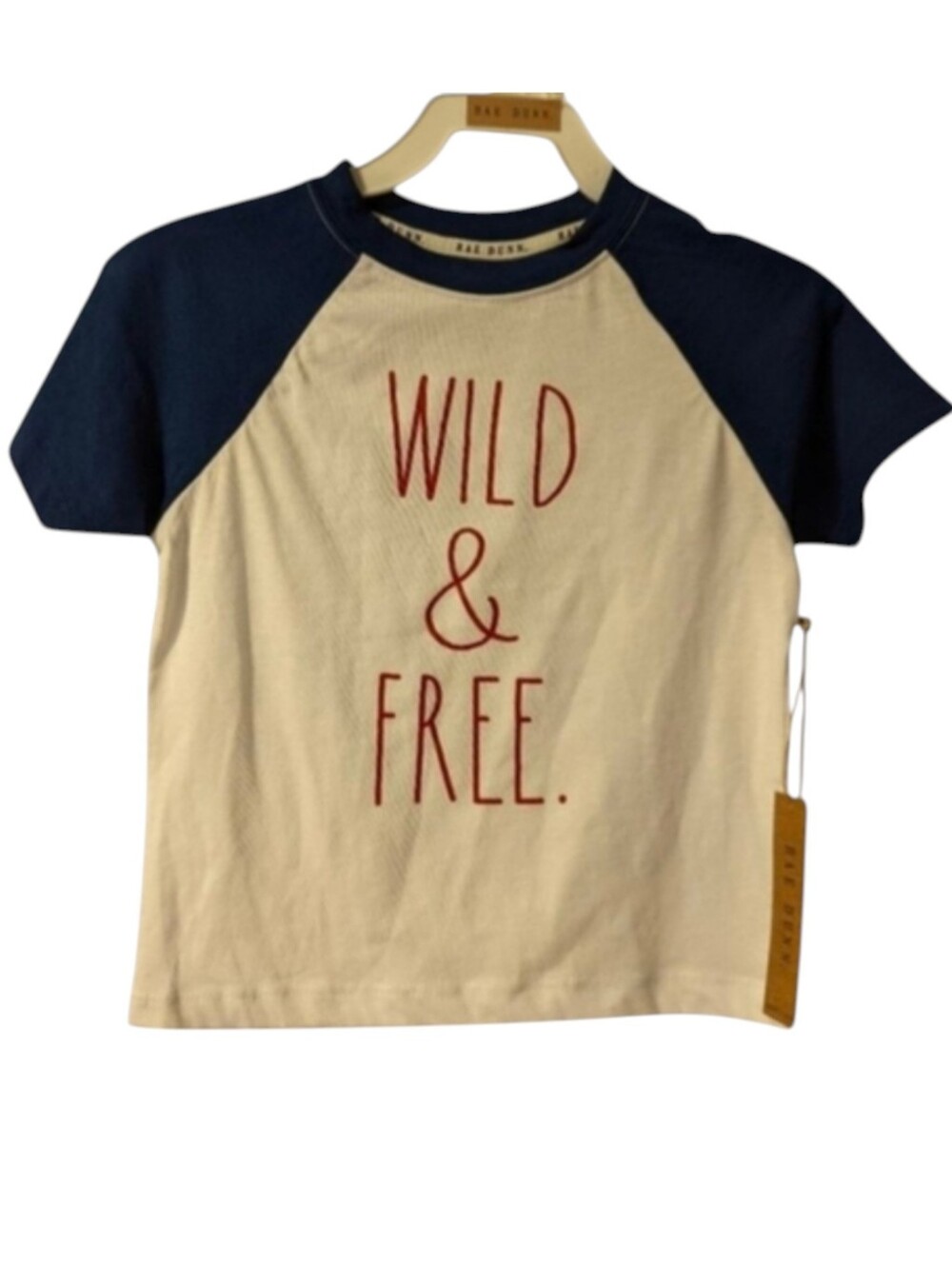 Rae Dunn Boys Patriotic Tee Shirt Wild & Free Boys Size 5